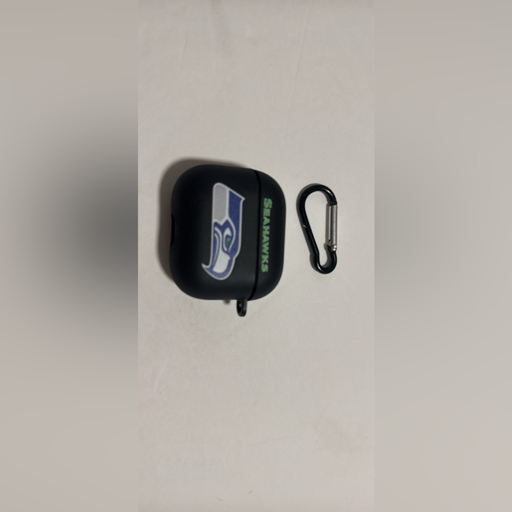 Seahawks Black AirPods 4thCase with Clip